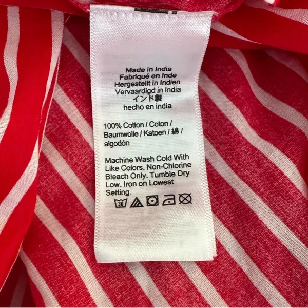 NWOT J. Crew Cotton Voile Beach Coverup Skirt Red & White Stripes Sz L Sold Out - Image 6