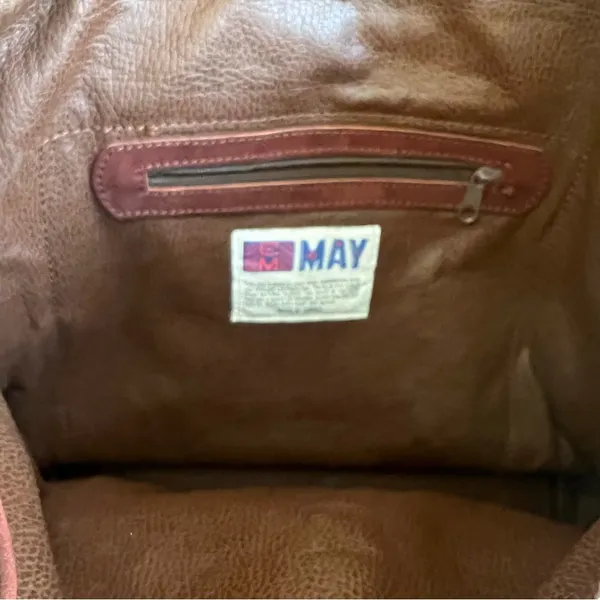 EM May Kilim Wool and leather backpack bag Red - Image 6