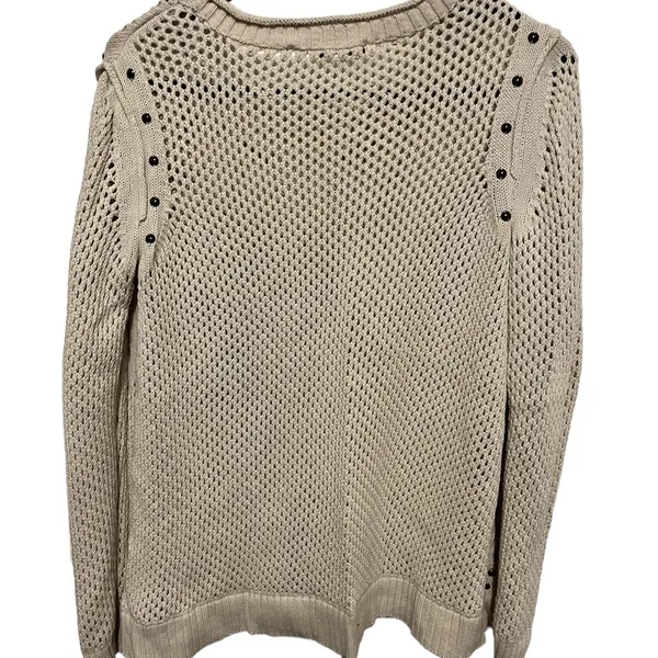 Rock and Republic Cream Studded Sweater Size L - Image 4