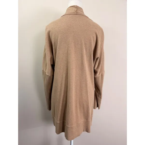 Pact Organic Cotton Airplane Wrap Open Cardigan Sesame Heather XS/S - Image 4