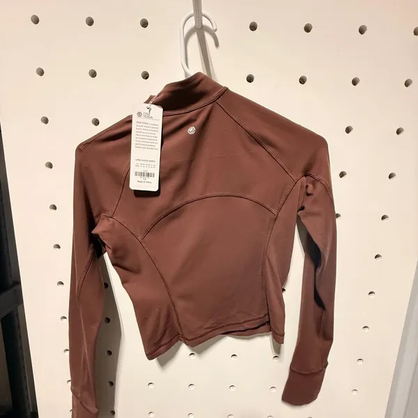 NWT CRZ Yoga brown cropped form fitting athletic jacket size 00 - Image 4