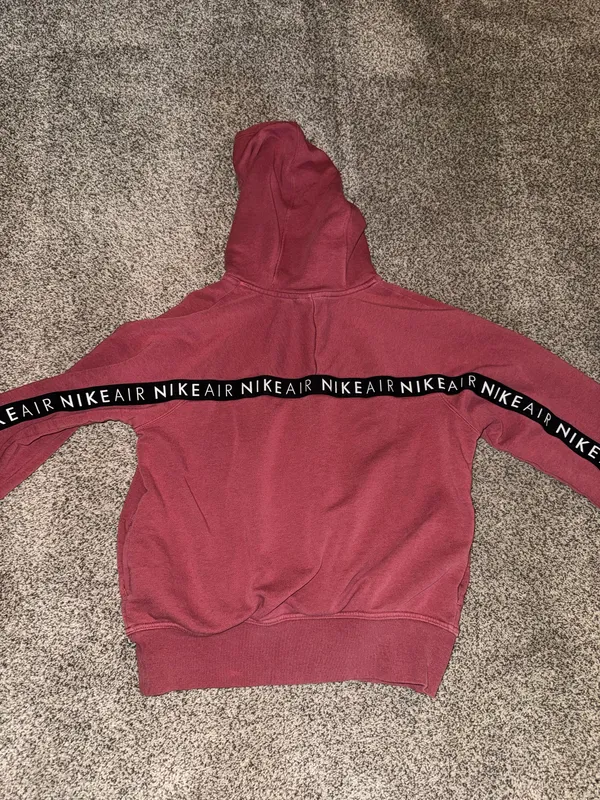 Niki By Niki Livas Air Sportswear Women's Pullover Hoodie with Logo Stripe Band in Maroon - Image 3