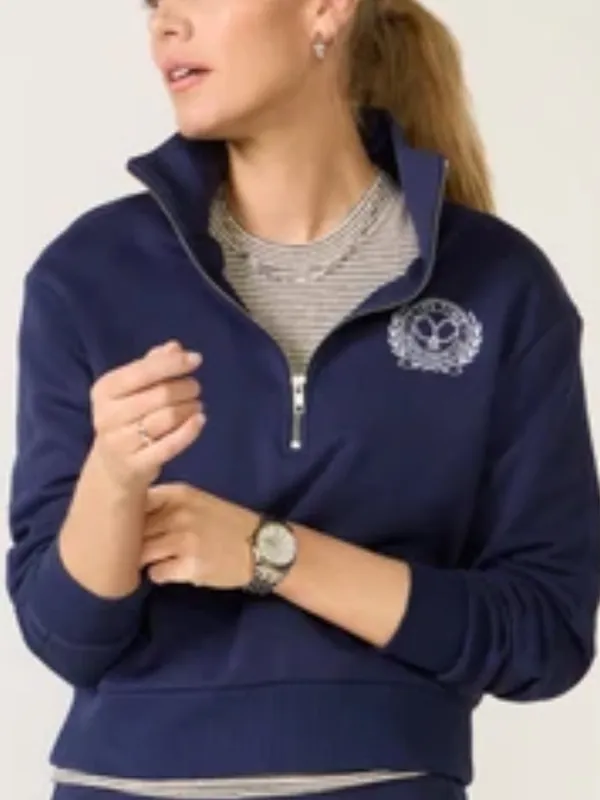NWT EVEREVE X Lifetime 1/4 Zip Embroidered Logo Sweatshirt Navy Size XL - Image 12
