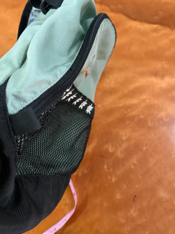 Vtg Sherpani Mint Green Black Daisy Accent Mini Backpack adjustable straps - Image 5