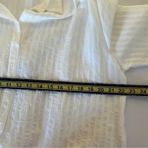 NEW Sage Linen V Neck Shirts Shirt Spring Autumn Casual Long Sleeve White Medium - Image 10