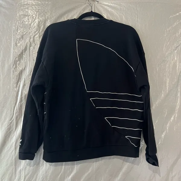 Adidas Black Trefoil Logo Sweatshirt Size Large - Image 7