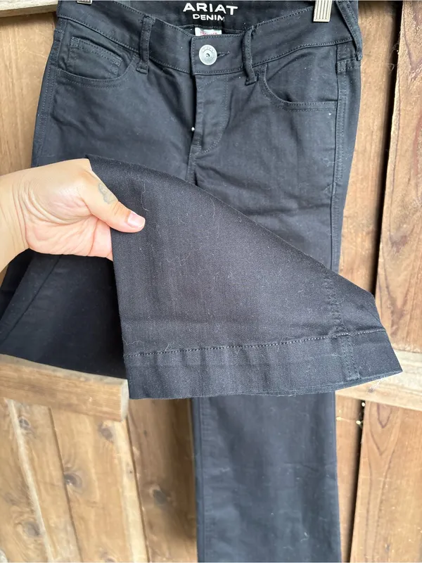 Ariat Black Wide Leg Western Flare Trouser Jeans - Image 3