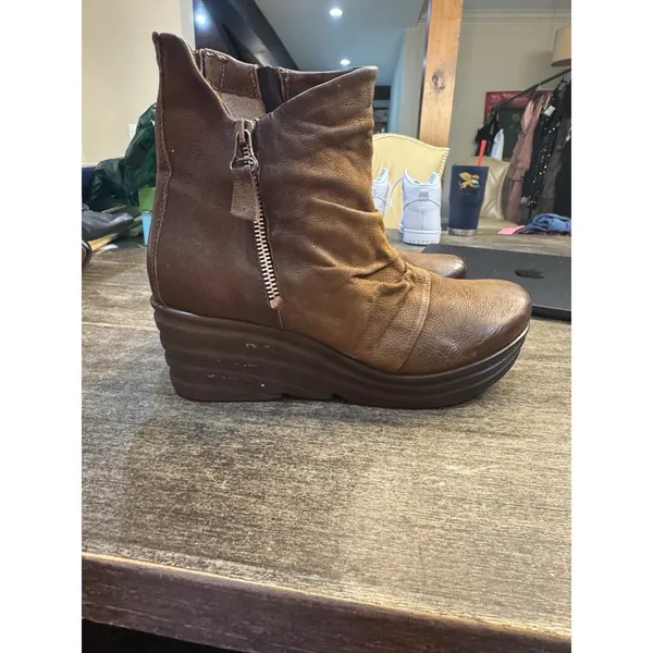 Miz Mooz Zuzu Wedge Leather Bootie In Brown‎ New Size 40 US 9-9.5 - Image 3