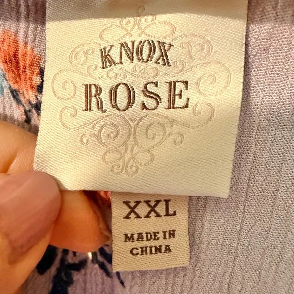 Knox‎ Rose Lavender Floral Tiered Maxi Dress XXL V-Neck Rayon Boho Fits L, XL - Image 2