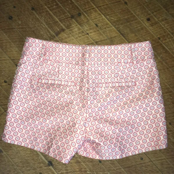 Loft pink vintage inspired brocade flat front size 0 shorts - Image 3