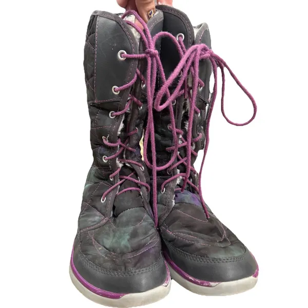 Merrell Pechora Women's 8 Winter Boots Dragonfly Insulated Lace Up Nylon Leather - Image 2