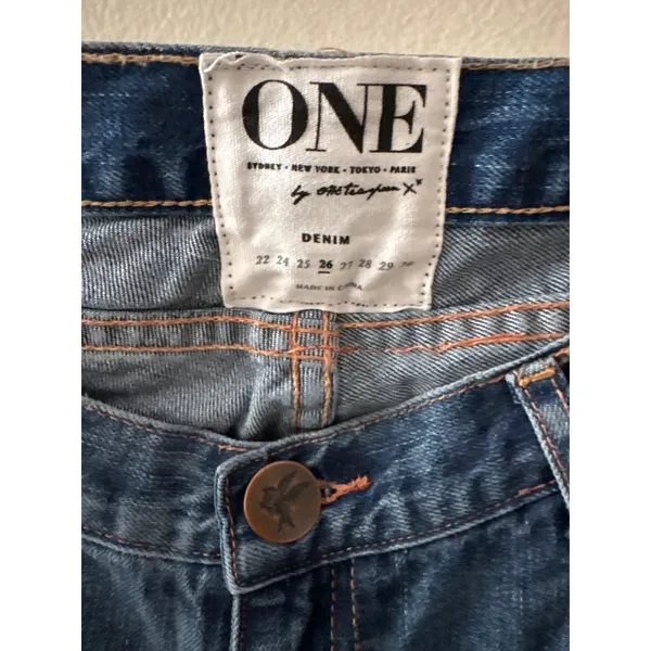 NWT One Teaspoon Sz 26 Pink Ford Lonely Boy Low Waist Straight Leg Cropped Jeans - Image 2