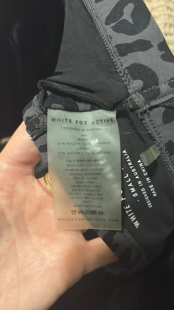 White Fox black cheetah sports bra - Image 3