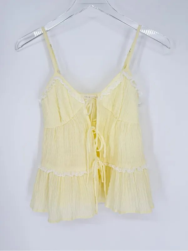 Lush Tie Front Tank‎ Top Women's XS Butter Coquette - Image 2