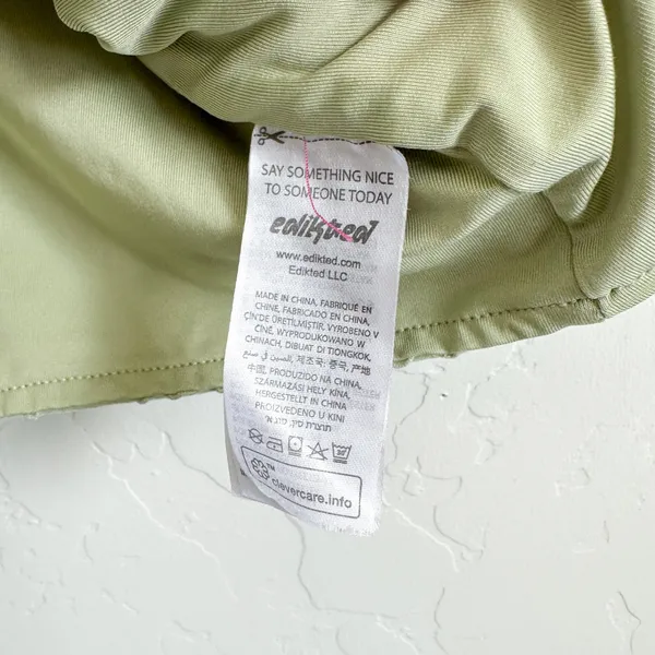 Edikted | Alessia Tie Front Ruffled Y2K‎ Open Top in Green - Image 5