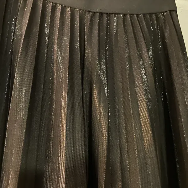 {No Label} Black Iridescent Pleated Skirt - Size Unknown - Image 2