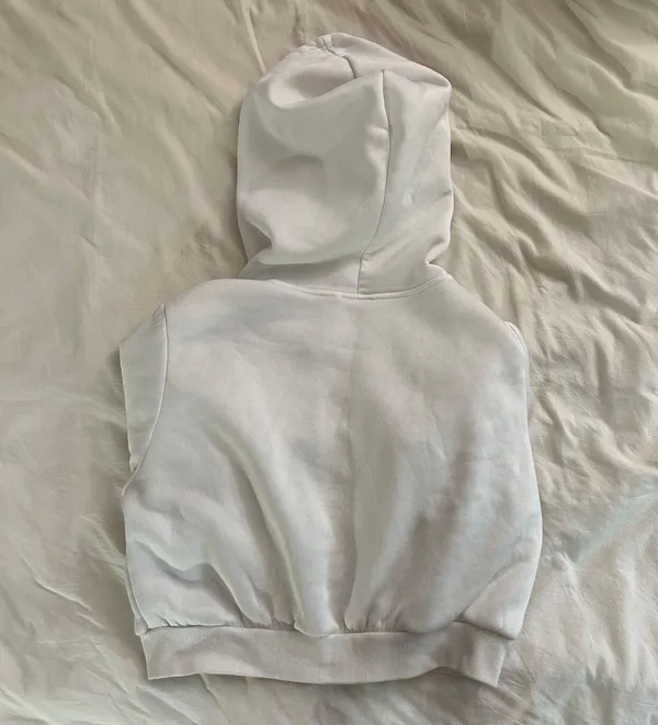 Cropped White Hoodie Size M - Image 3