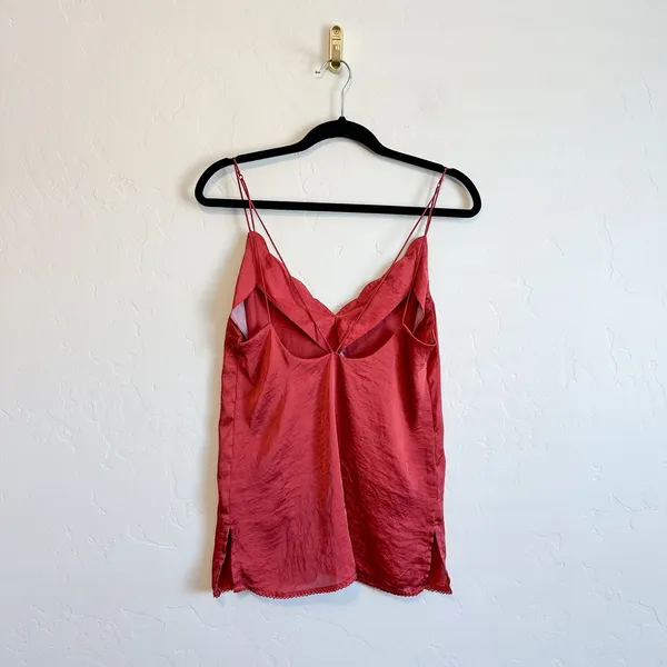 Free People Intimately | Scallop Satin Cami Top in Burnt Earth Red - Image 4