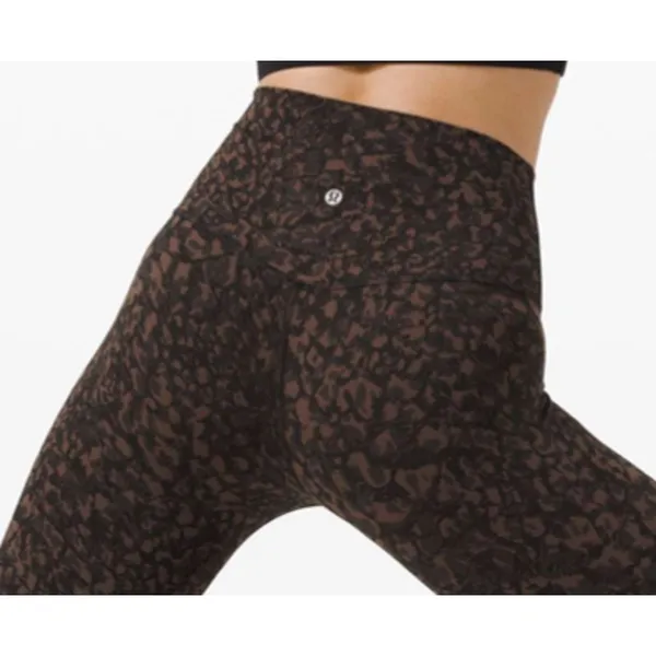 Lululemon Align Pants II 25" Wild Thing Camo Brown Earth Multi Yoga Size 4 - Image 9
