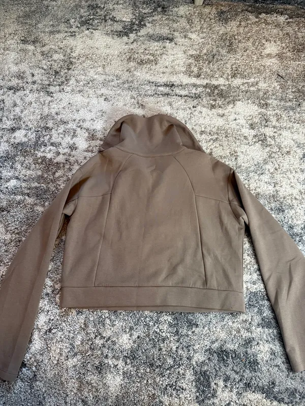 tek gear Brown Quarter-Zip Cropped Pullover Hoodie - Image 6