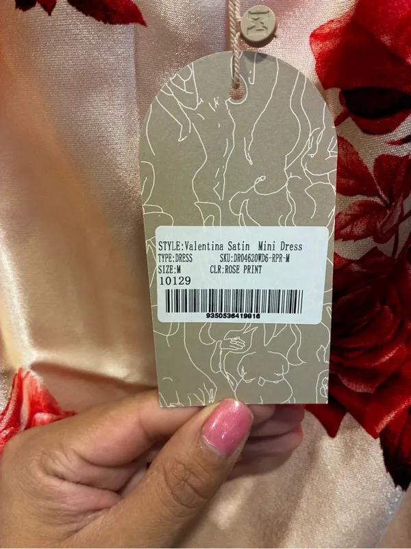 Meshki Cream Mini Satin Dress Medium - Image 5