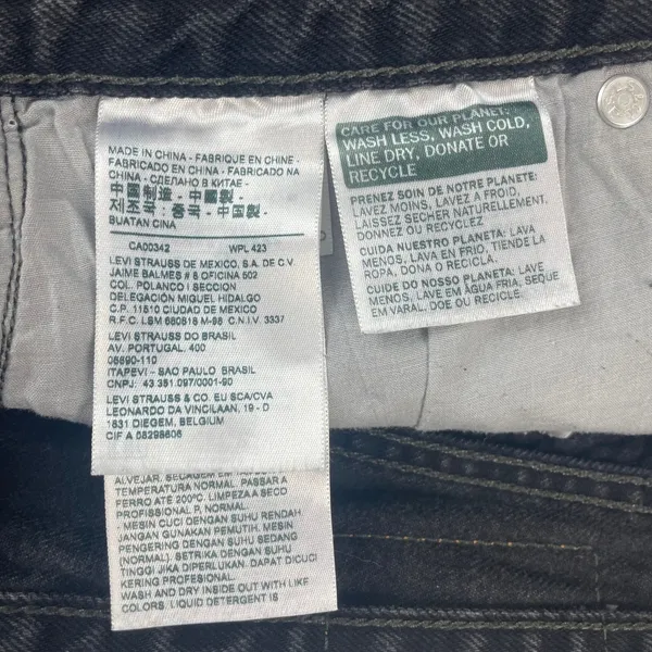 Levi's Deconstructed Mini Skirt Faded Black Frayed Raw Hem Size‎ 26 Women Denim - Image 13