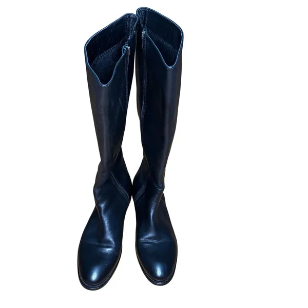 Spring Step Womens Tall Black Boots Size 40 9 EUC Zipper Elastic Gore Comfort - Image 2