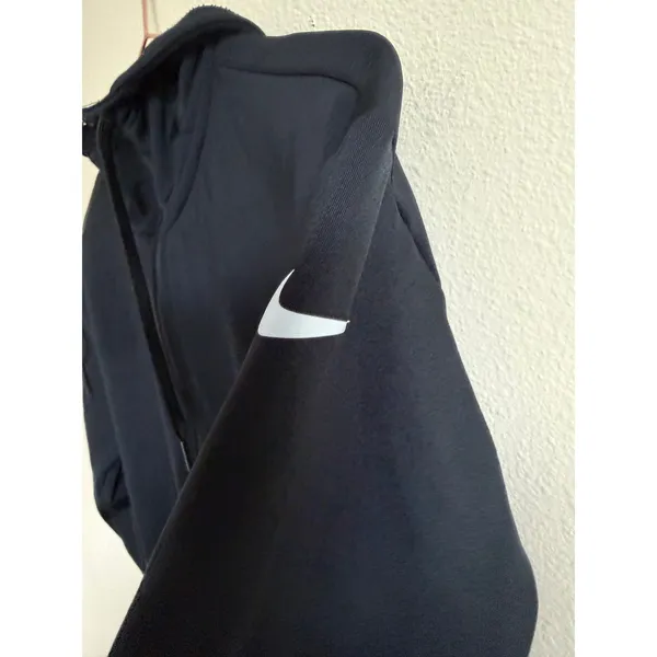 Nike Womens Hoodie XS Black Poly Blend AH8897-010 Full Zip Swoosh Logo - Image 5