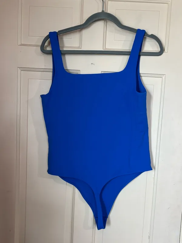 Aritzia Original Contour Headway Square Neck Bodysuit long sleeve Blue XL - Image 9
