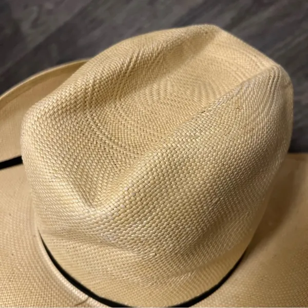 Stallion by STETSON straw cowboy hat, tan, hard shell, 7 1/8 - Image 11