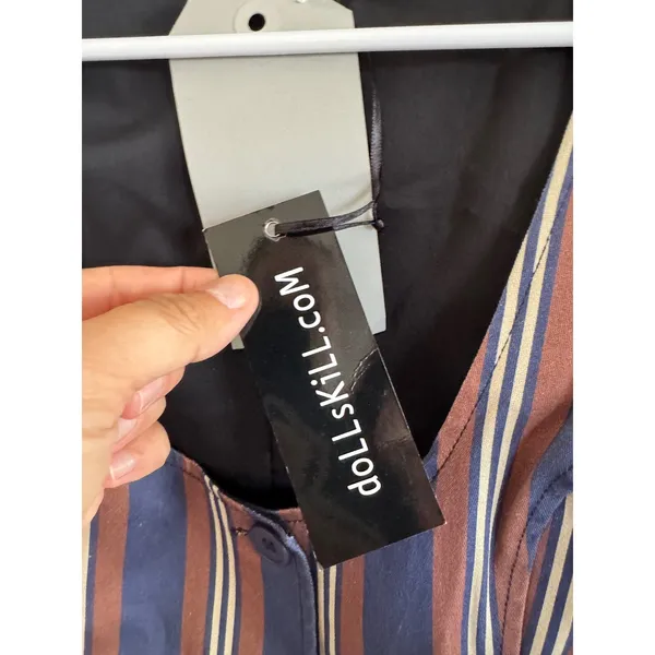 NWT Delia x Dolls Kill Soho Chic Striped Vest‎ size Medium - Image 2