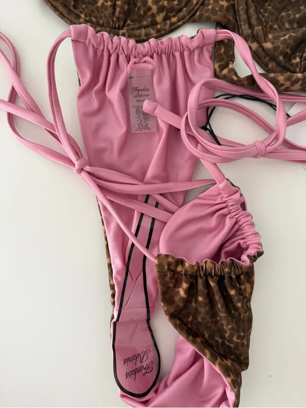 Frankie's Bikinis Brown Leopard Bikini Reversible - Image 7