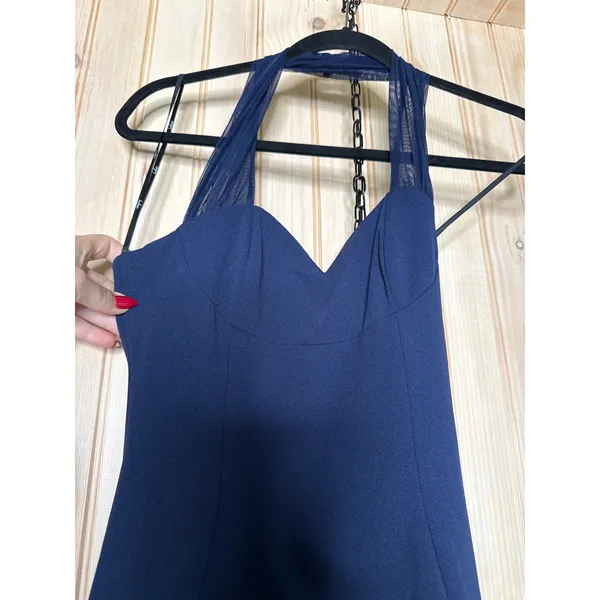 NWT Lulus Tove Navy Halter Neck Column Maxi Dress Holiday Wedding Party Sz XS - Image 5