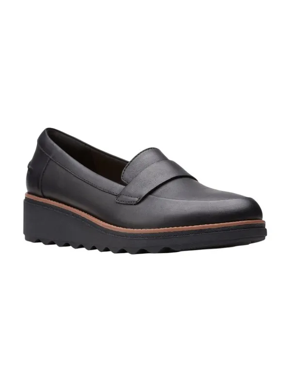Clarks Sharon Gracie Leather Platform Loafer 26156816 Black 8W - Image 11