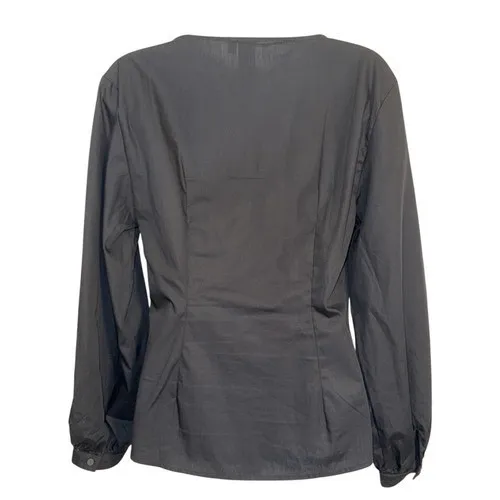 GUEST EDITOR Jet Black Corset‎ Style Long Sleeve Blouse EUC Size Small - Image 4