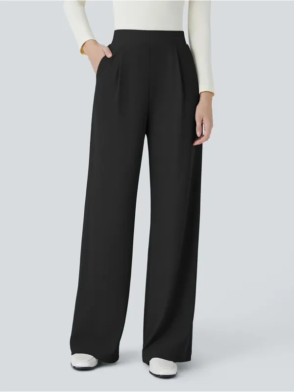 NWT Halara Flex™ High Waisted Body Sculpt Waist-Slimming Pocket Wide Leg Micro - Image 3