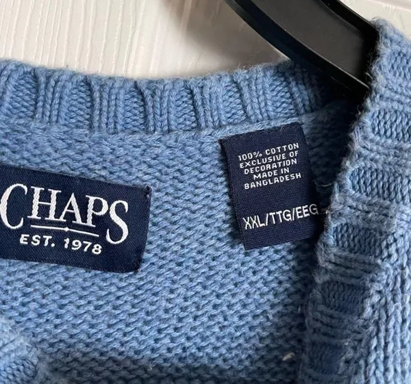 Vintage Baggy Boho Blue Sweater Size 2XL Granolacore - Image 3