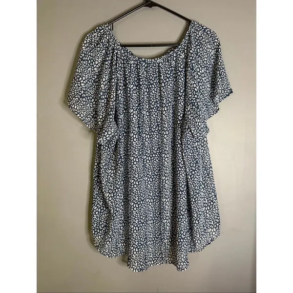 Boutique Pink Blue Leopard Print Chiffon Short Sleeve Top Bundle XL NWOT - Image 6