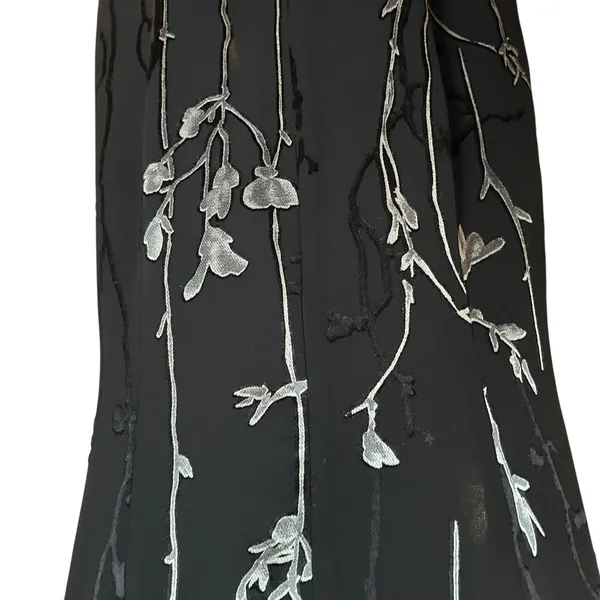Casual Corner VTG Shift Dress Black Floral Sleeveless Maxi/Ankle SZ 12 Sheer - Image 10