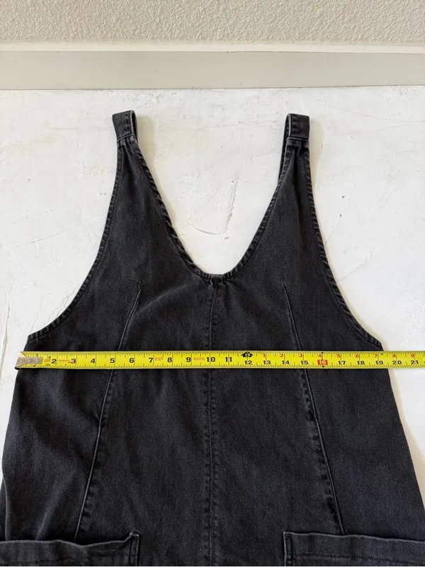 We the Free High Roller Denim Overalls Mineral Black Size S - Image 8