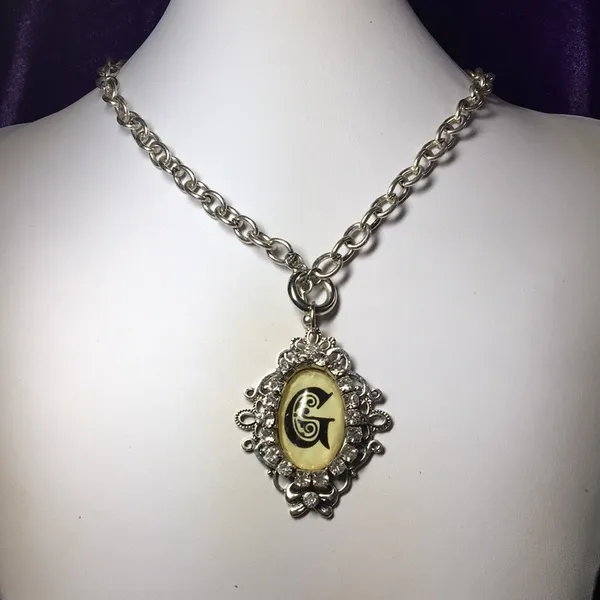 Ladies’ Old English Monogram Initial Necklace - Image 2