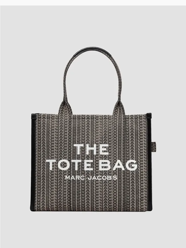 Marc Jacobs Black and Cream Logo Jacquard Tote-Large - Image 2