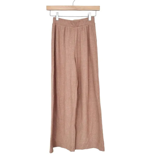 Abercrombie Tan Thermal Wide Leg Cropped Pants Sz XS - Image 4