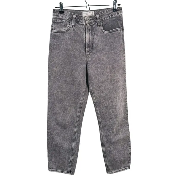 Abercrombie & Fitch The Mom High Rise Jeans 26 (2s) Gray Acid Wash 90s Grunge - Image 2