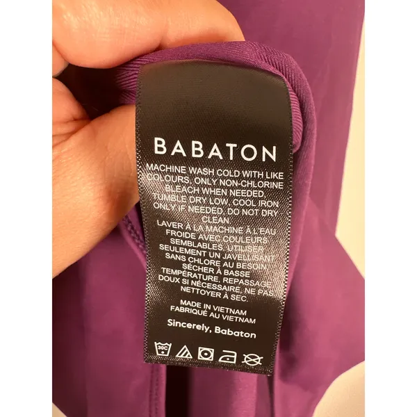 Aritzia Babaton NEW Contour Dewberry Purple Mauve Bodysuit V‎ Neck Long Sleeve L - Image 12