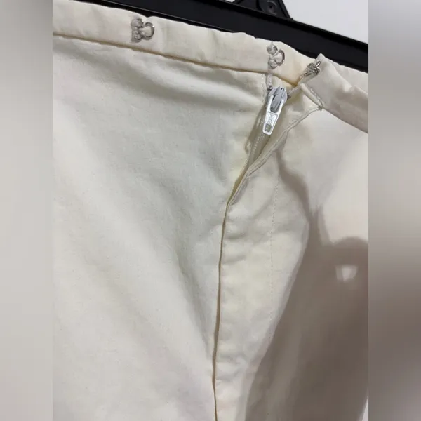Banana Republic Size 12 Ivory Midi Skirt Cotton Blend A-Line Classic(A439)✨ - Image 6