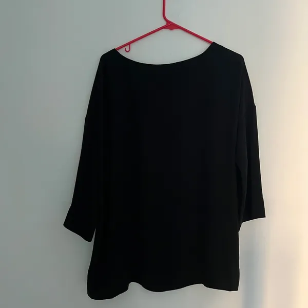 BABATON ARITZIA Women's Mortensen Black 3/4 Sleeve Oversized Blouse Size 2 (S) - Image 3