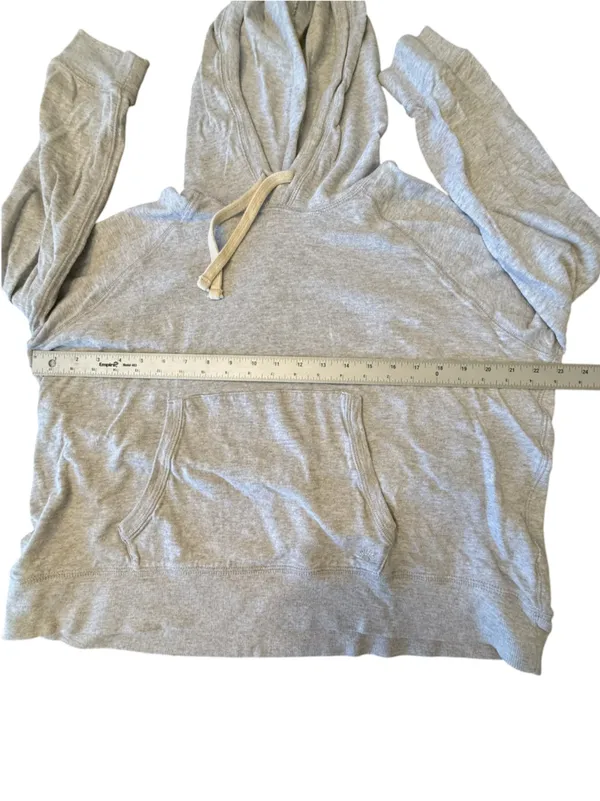 Faherty Sunwashed Organic Hoodie - Light Grey Heather Women’s Size Large - Image 11