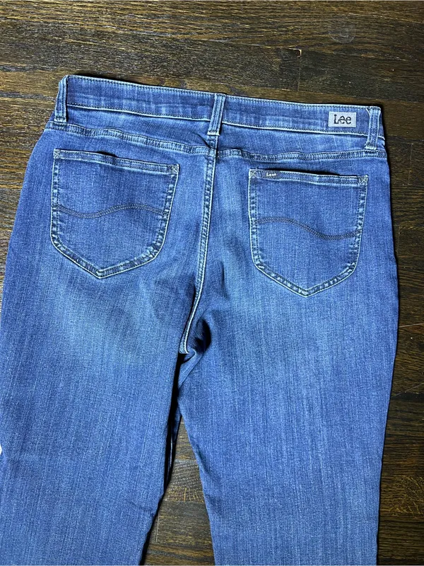 Lee Regular Fit Straight Leg Mid Rise Jeans Size 14 - Image 5