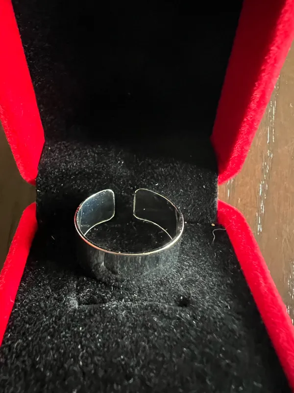 Gorgeous Stainless Steel Silver Adjustable Ring Size 7 - Image 2